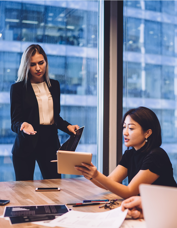 Office workers with tablet
